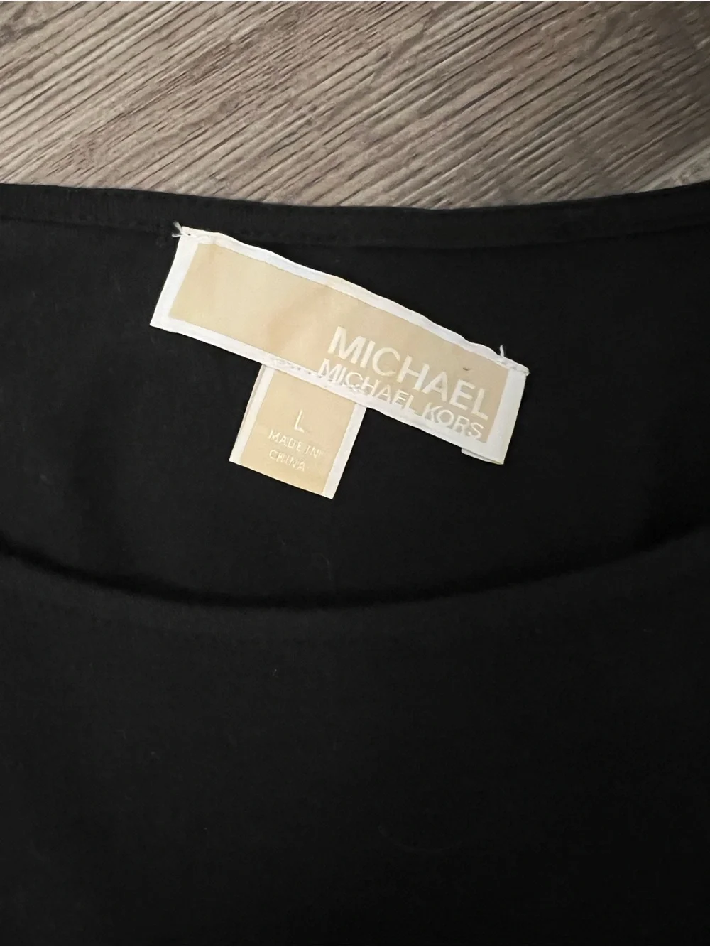 Michael Kors Black Sleeveless Top with Gold Zip Accents size L EUC